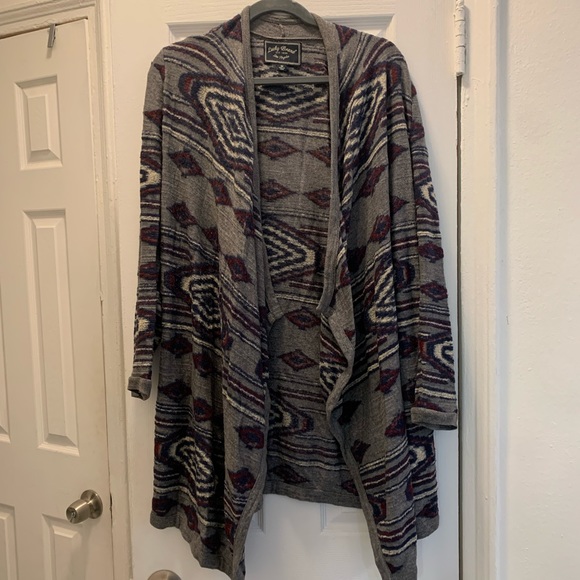 Lucky Brand Aztec Tribal Wrap Cardigan Sweater Size Medium - Picture 4 of 7